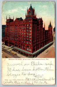 Broad Street Station  Philadelphia  Pennsylvania Postcard  1908