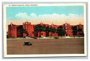 Vintage Linen Postcard St. Josephs Hospital Omaha Nebraska POSTED