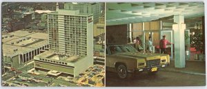 Stouffer's Cincinnati Inn Ohio Postcard 1970s Aerial View Vintage Car