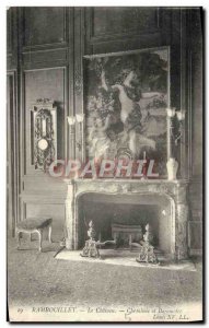 Old Postcard Rambouilet Chateau Fireplace and Louis XV Barometer