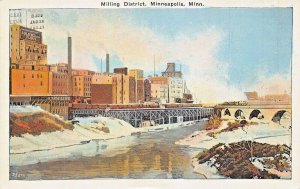 MINNEAPOLIS MN~MILLING DISTRICT-RAILROAD YARD~1920s POSTCARD