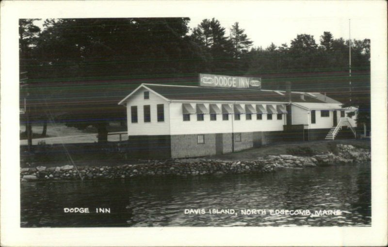 North Edgecomb Wiscasset ME Dodge Inn 1956 Used Real Photo Postcard