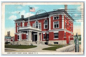 1925 Coos County Court House Berlin New Hampshire NH Posted Vintage Postcard