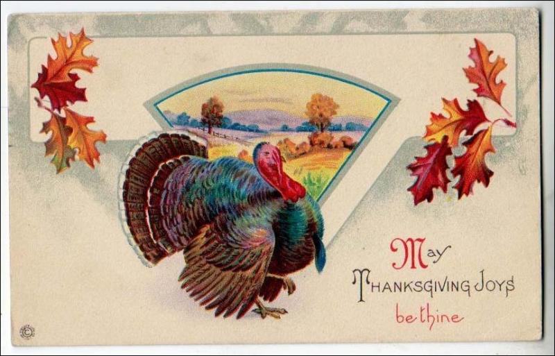 Greeting - Thanksgiving, Scene & Turkey