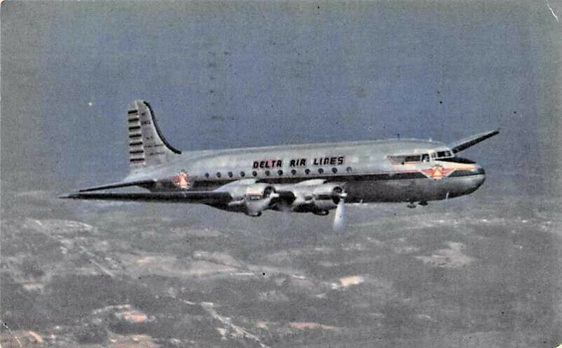 Airline Postcards   Delta Air Lines  C-54 Passengers 44 