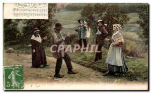Old Postcard The Bourreio Aubergno Folklore Costume