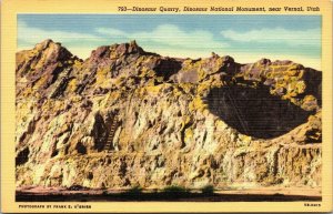 Vtg Vernal Utah UT Dinosaur Quarry National Monument 1940s Linen View Postcard