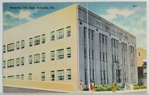 Pottsville Pennsylvania PA City Hall Building Postcard T1