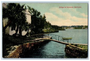 c1910 View of Bridge Over River at Norwood Bermuda Antique Unposted Postcard