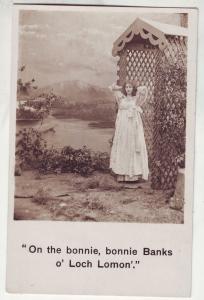 P617 JLs old card pretty lady on the bonnie bonnie banks of loch loman