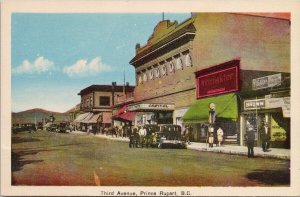 Third Avenue Prince Rupert BC British Columbia Capitol Theatre PECO Postcard H50