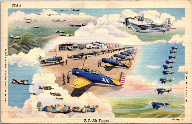 Multi Views of Planes, U.S. Air Forces Vintage Postcard O47