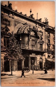 Paris - Theatre de la Porte Saint - Martin France Real Photo RPPC Postcard