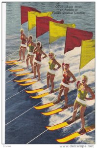 FLORIDA, 1930-1940's; Aqua Skiers on Parade at Florida Cypress Gardens