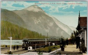 Train at Field BC Mount Field from CPR Hotel Canada 1915 Postcard H79 *as is