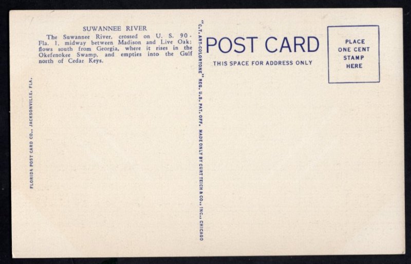 Florida Beautiful Suwannee River between Madison and Live Oak LINEN