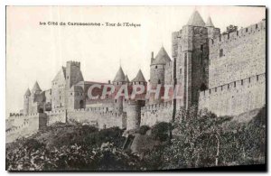 Old Postcard La Cite Carcassonne Tower Eveque