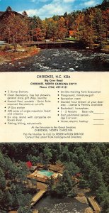 CHEROKEE NC~KOA CAMPGROUND-TRI FOLD RESERVATION WITH MAP POSTCARD