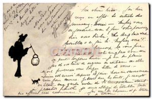 Old Postcard Fancy (drawing hand) Female Dog