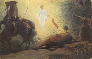 German artist Anton Robert Leinweber Orientalist and Biblical scene old postcard