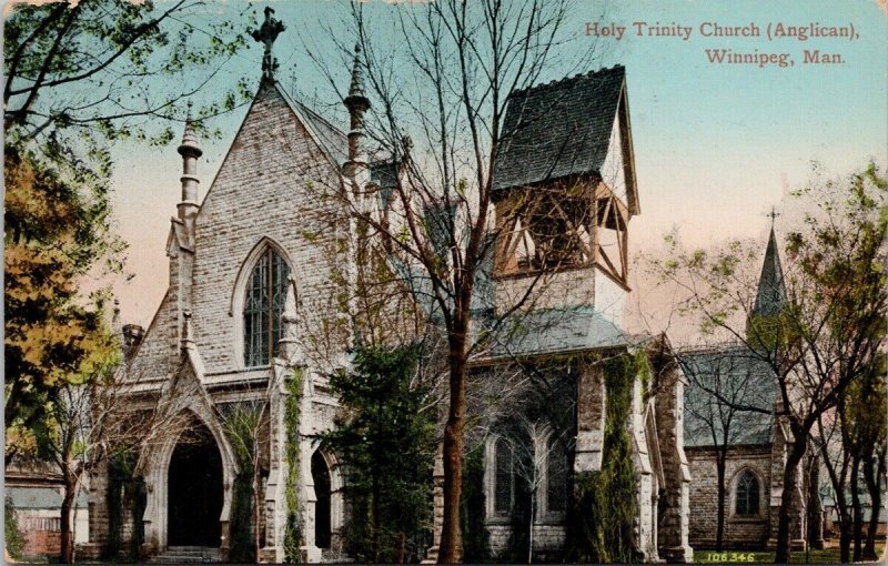 Winnipeg MB Holy Trinity Church c1912 Selkirk Centennial Cancel Postcard H28