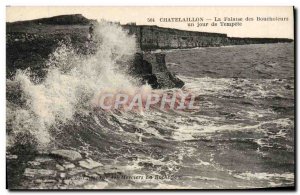 Old Postcard Chatelaillon La Falaise Des Boucholeurs A Day Of Storm