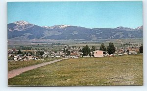 DEER LODGE, MT Montana ~ PANORAMA of TOWN & MOUNTAINS 1967 Postcard