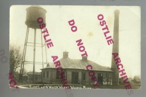 Waseca MINNESOTA RPPC 1911 WATER TOWER Electric Light Works nr Owatonna Mankato