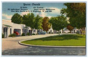 1953 Yucca Courts Inner-Spring Mattresses Roswell New Mexico NM Vintage Postcard