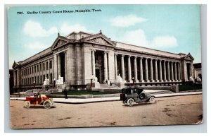 Vintage 1913 Postcard Shelby County Courthouse Memphis Tennessee Antique Autos