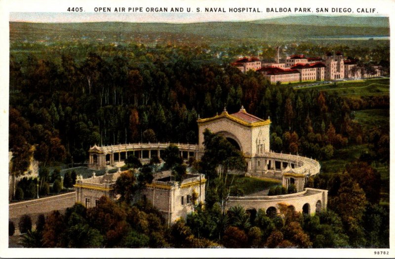 California San Diego Balboa Park Open Air Pipe Organ and U S Naval Hospital C...