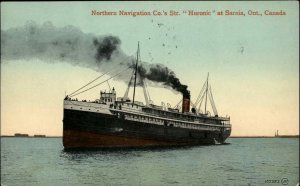 Sarnia Ontario ON Northern Navigation Co Steamer Huronic c1910 Postcard