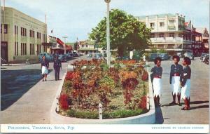 Policemen Triangle Suva Fiji Unused Stinson Postcard F9