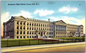 Dickinson High School Jersey City New Jersey NJ Roadway & Grounds Postcard