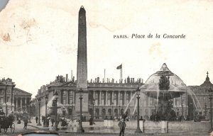 Vintage Postcard Place De La Concorde Plaza Public Square Paris France