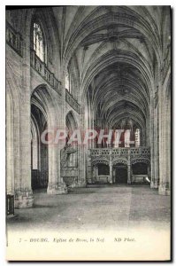 Old Postcard Bourg Brou Church Nave