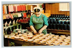 Vintage 1960's Postcard The Old Candle Barn - Amish Candle Maker Leola PA