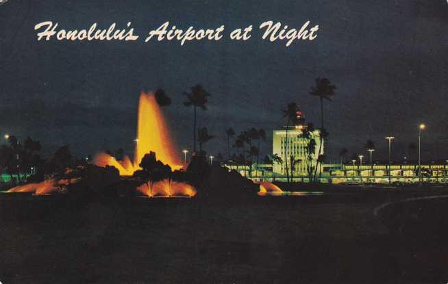 International Airport at Night - Honolulu HI, Hawaii