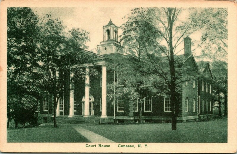 Vtg Postcard Geneseo New York NY Livingston County Court House Ullmer