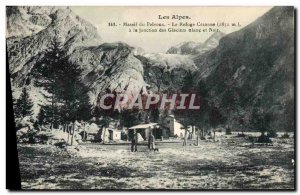 Postcard Old Mountain massif Pelvoux Le Cezanne refuge at the junction of the...