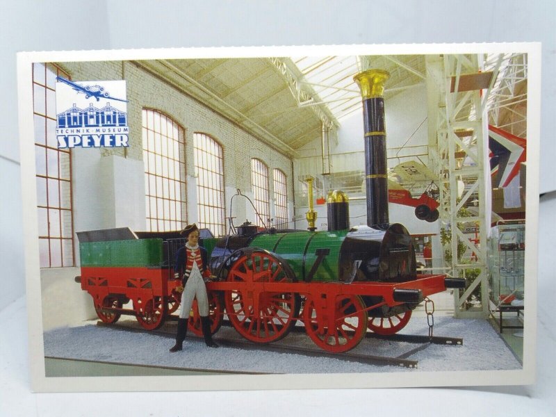 Steam Locomotive Adler Technik Museum Speyer Germany Vintage Railway Postcard
