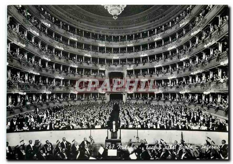 Postcard Modern 267 Teatre alla Scala Milano Interno