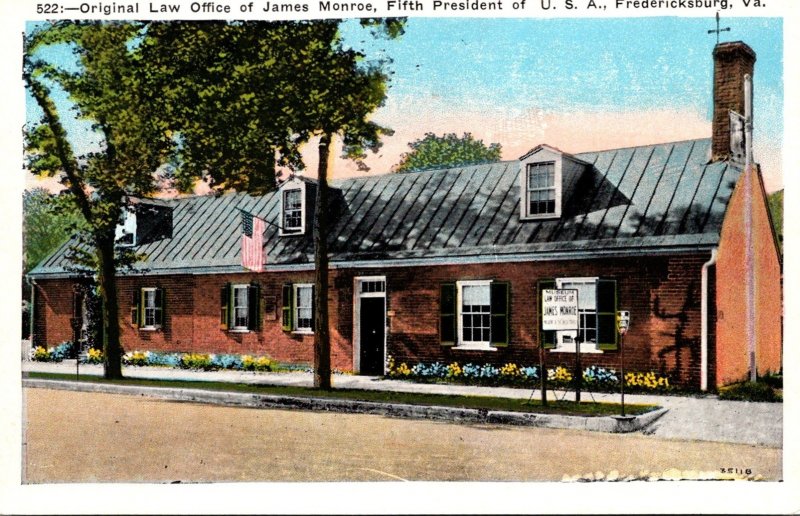 Virginia Fredericksburg Original Law Office Of James Monroe