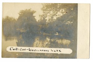 1900-1910 RPPC CARD'S COVE WESTCONNAUG LAKE RHODE ISLAND*ANTIQUE POSTCARD