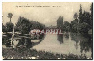 Old Postcard The Banks From Germany Orne Near Caen Le Pont De Fer