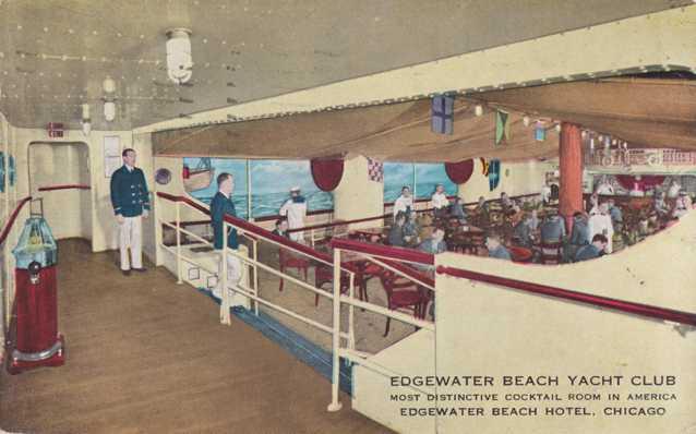 Yacht Club at Edgewater Beach Hotel - Chicago IL, Illinois - pm 1943