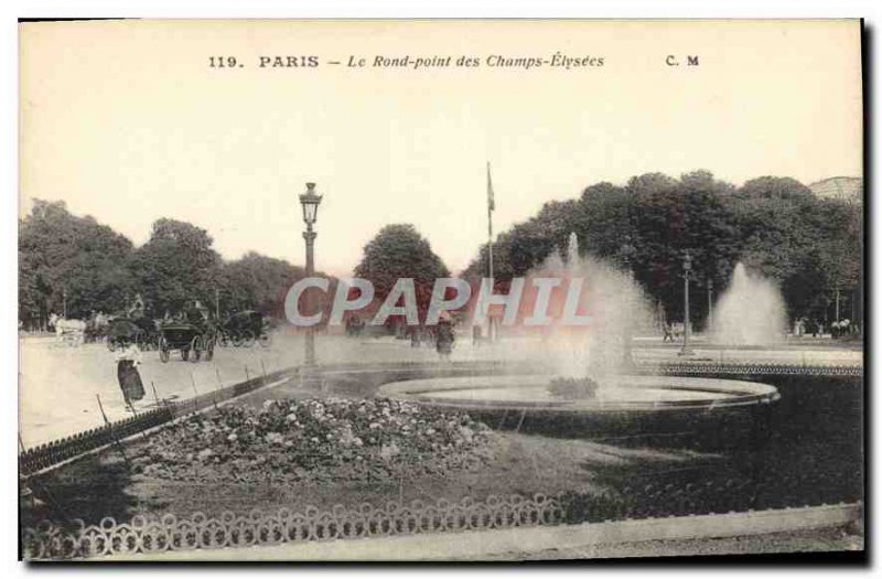 Postcard Old Paris Le Rond Point des Champs Elys?es