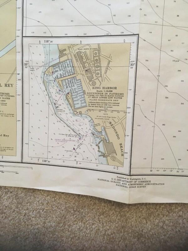 Vintage Nautical Map Chart: 18744 Santa Monica Bay 22nd Ed. May 6, 1978