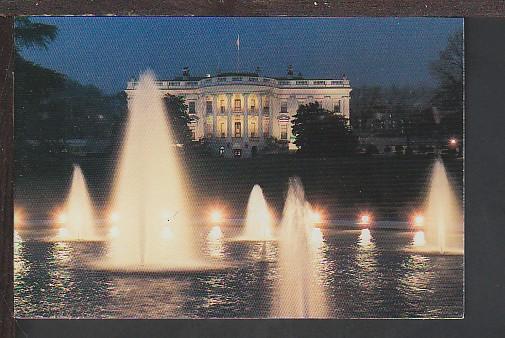 Night View White House Washington DC Postcard BIN 