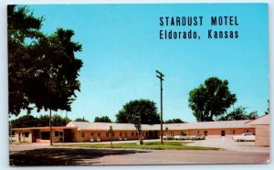 ELDORADO, KS Kansas ~ Roadside STARDUST MOTEL 1966 Butler County Postcard